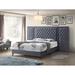 Etta Avenue™ Janiya Tufted Platform Bed Upholstered/Velvet, Wood in Gray | 61 H x 63 W x 87 D in | Wayfair 4A5A161B1DD84CA085AD2B6F97DD9305