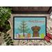 The Holiday Aisle® Viar Christmas Tree & Chocolate Labrador Non-Slip Outdoor Door Mat Synthetics | 18 W x 27 D in | Wayfair