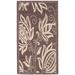 Brown/White 24 x 0.25 in Area Rug - Winston Porter Marpain Floral Chocolate/Natural Indoor/Outdoor Area Rug | 24 W x 0.25 D in | Wayfair