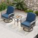 Wade Logan® Baecher Wicker 2 - Person Outdoor Seating Group w/ Cushions Synthetic Wicker/All - Weather Wicker/Wicker/Rattan in Gray/Brown | Wayfair