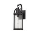 Williston Forge Vierra Black Seeded Outdoor Wall Lantern Aluminum/Metal in Black/Gray | 15.75 H x 6 W x 7.5 D in | Wayfair