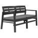 Highland Dunes Patio Garden Bench Loveseat 2-Seater Patio Bench w/ Cushions Plastic Plastic in Gray | 29.3 H x 52.4 W x 25.6 D in | Wayfair