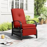 Lark Manor™ Eita Recliner Patio Chair w/ Cushions, Steel in Red | 38 H x 22.6 W x 38 D in | Wayfair 3C4D10EA89B04D4996F4A2F429B4E853