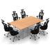 Symple Stuff Lafe 7 Person Conference Meeting Tables w/ 7 Chairs Complete Set Wood/Metal in Brown | 30 H x 90 W x 60 D in | Wayfair