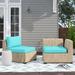Latitude Run® Larren 6 Piece Outdoor Seat/Back Cushion Set Acrylic in Blue | 4 H in | Wayfair DCBFF9C32E7C4D1C98374FA830B87484