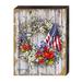 The Holiday Aisle® Mihram Patriotic Wreath by Dona Gelsinger Wood Block Wood in White | 36 H x 7 W x 1 D in | Wayfair