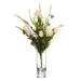 One Allium Way® Mixed Silk Tulip Floral Arrangements & Centerpieces in Glass Vase Silk in Pink/White | 16 H x 3 W x 3 D in | Wayfair