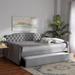 Red Barrel Studio® Marsboro Daybed w/ Trundle Upholstered/Velvet in Gray | 39.37 H x 88.39 W x 63.78 D in | Wayfair