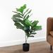 George Oliver Artificial Fiddle Leaf Fig Tree in Pot Silk/Plastic | 36 H x 24 W x 18 D in | Wayfair BD2417CBA7334E468143D79F3A88F4A6
