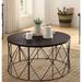 Latitude Run® Aksana Frame Coffee Table Wood/Metal in Black/Brown/Gray | 18.38 H x 35.38 W x 35.38 D in | Wayfair 740C17803BAE482EB95C0B62846C31A9