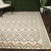 Brown/White 63 W in Indoor/Outdoor Area Rug - Union Rustic Taylah Power Loom Brown/Beige Indoor/Outdoor Use Rug Polypropylene | Wayfair