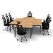 The Twillery Co.® Albin 8 Person Conference Meeting Tables w/ 8 Chairs Complete Set Wood/Metal in Brown | 30 H x 150 W x 96 D in | Wayfair