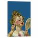 Vault W Artwork Little Girl w/ Lipstick by Norman Rockwell - Print on Canvas in Blue/Brown/Indigo | 12 H x 8 W x 0.75 D in | Wayfair