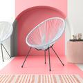 Hashtag Home Lorenzo Patio Chair Plastic in Pink/Indigo/Brown | 28 H x 35 W x 26 D in | Wayfair 8D921A9FE931402CA6107BC6AACEC269