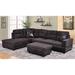 Black Reclining Sectional - Latitude Run® Abhir 103.5" Wide Corner Sectional w/ Ottoman Faux Leather/Microfiber/Microsuede | Wayfair