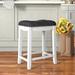 Lark Manor™ Arehart Bar & Counter Stool Wood/Upholstered in White/Black | 24 H x 13 D in | Wayfair 60C414F9CF04428588D708CB4FD8AFF0