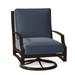 Woodard Seal Cove Swivel Patio Chair w/ Cushions Metal in Gray/Black/Brown | 35.75 H x 27.75 W x 32.75 D in | Wayfair 1X0477-48-53N