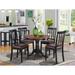 Charlton Home® Birgitta 5 - Piece Solid Wood Rubberwood Dining Set Wood in Brown | 30 H in | Wayfair BCAF2FB227E340CE9BD733BFBAA847EC