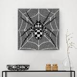 The Holiday Aisle® 'Glamoween Spider II' - Wrapped Canvas Graphic Art Print Canvas in Black/Gray | 12 H x 12 W x 1.5 D in | Wayfair