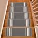 0.3 x 8 W in Stair Treads - Ebern Designs Slip Resistant Machine Washable Solid Bordered Low Pile Stair Treads Synthetic Fiber | Wayfair