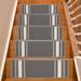 0.3 x 10 W in Stair Treads - Ebern Designs Slip Resistant Machine Washable Solid Bordered Low Pile Stair Treads Synthetic Fiber | Wayfair