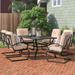 Lark Manor™ Alyah Rectangular 6 - Person 60" Long Outdoor Dining Set w/ Cushions Metal in Black | 28 H x 60 W x 37.8 D in | Wayfair