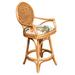 Longshore Tides Coble Swivel Counter & Bar Stool Upholstered/Wicker/Rattan in Gray | 46 H x 22 W x 18 D in | Wayfair