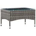 Red Barrel Studio® Coffee Table w/ Glass Top PE Rattan Glass in Black | 14.17 H x 23.62 W x 15.75 D in | Wayfair 138248DD8B9448BF9E300E0FF2C85730