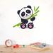 Zoomie Kids Baby Panda Bamboo Cute Zoo Cartoon Wall Decal Vinyl in Black/Gray | 10 H x 10 W in | Wayfair 20FB22C56F544ECF8BCFE91D8629D933