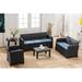 Red Barrel Studio® Patio 4 Piece Rattan Sofa Seating Group w/ Cushions Synthetic Wicker/All - Weather Wicker/Wicker/Rattan in Blue | Wayfair