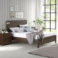 Union Rustic Albany Solid Wood Bed Frame w/ Headboard, Heavy Duty Modern Rustic Bed Frames Wood in Brown/Green | 48.06 H x 42 W x 78.75 D in | Wayfair