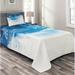 East Urban Home Winter Microfiber Traditional Coverlet/Bedspread Set Microfiber in Blue/White | Twin Coverlet + 1 Sham | Wayfair