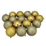 Northlight Seasonal 1Shatterproof 4-Finish Christmas Ball Ornaments 3" (75mm) Plastic in Gray/Yellow | 3 H x 3 W x 3 D in | Wayfair 31755161