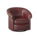 Barrel Chair - Bradington-Young Stellan 88.9Cm Wide Swivel Barrel Chair Leather/Genuine Leather in Black/Brown | 32 H x 35 W x 35 D in | Wayfair
