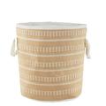 Birch Lane™ Andes Dash & Stripe Geometric Indoor Outdoor Fabric Hamper Basket Fabric in Orange/White | 21 H x 21 W x 21 D in | Wayfair