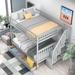 Sand & Stable™ Baby & Kids Northwest 2 Drawer Standard Bunk Bed w/ Shelves Wood in Gray | 65.6 H x 42.4 W x 93.5 D in | Wayfair