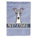 Winston Porter Welcome 2-Sided Polyester Flag Metal in Indigo | 40 H x 28 W in | Wayfair 10B337C5344348EA95E918CD3CD18580