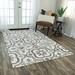 Gray/White 90 x 60 x 0.05 in Area Rug - Canora Grey Geometric Handmade Tufted Ivory/Gray Area Rug Polyester/Wool | 90 H x 60 W x 0.05 D in | Wayfair