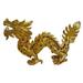 Bungalow Rose 5" Bejeweled Cloisonne Dragon Figurine Metal in Yellow | 1.5 H x 5 W x 3 D in | Wayfair DA96ED451D1B4CCD9E299E014347A009