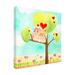 Harriet Bee Hoots & Hearts II by June Erica Vess - Wrapped Canvas Painting Print Canvas in Blue/Brown/Green | 24 H x 24 W x 2 D in | Wayfair