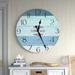 Beachcrest Home™ Oversized Leary Wall Clock Solid Wood in Black/Blue/Brown | 24 H x 24 W x 1.5 D in | Wayfair 6A91A90993384516B36819066E6BC525