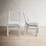 Birch Lane™ Coleburn Upholstered Cross Back Side Chair Wicker/Rattan in White | 33 H x 20 W x 22 D in | Wayfair AF82BB9919554563AF9F5F5702653B96