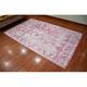 Gray 49 x 0.2 in Area Rug - Bungalow Rose Floral Handwoven Flatweave Pink/Area Rug Polyester | 49 W x 0.2 D in | Wayfair