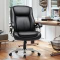 Latitude Run® Ambiya 400LBS High Back PU Leather Executive Computer Desk Chair Upholstered in Gray | 47 H x 28.3 W x 30.3 D in | Wayfair
