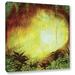 Millwood Pines 'Heavenly Forest' - Painting Print on Canvas in Green/Red/Yellow | 10 H x 10 W x 2 D in | Wayfair BA9E4357EB4A4200BAE2499FB95DE6CE