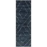 Blue/White 26 x 0.45 in Area Rug - Mercury Row® Beveridge Geometric Dark Blue Area Rug | 26 W x 0.45 D in | Wayfair