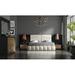 Orren Ellis Tufted Solid Wood & Standard Bed Wood & /Upholstered/Velvet in Brown | 59 H x 136 W x 84 D in | Wayfair