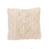 Rosalind Wheeler Seng Wool Cable Knit Solid Textured Sweater Square 18x18 inch Throw Decorative Pillow | 18 H x 18 W x 6 D in | Wayfair