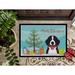 The Holiday Aisle® Welsch Christmas Tree & Bernese Mountain Dog Non-Slip Outdoor Door Mat Synthetics | 18 W x 27 D in | Wayfair