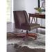 Lark Manor™ Ardara Adjustable Swivel & Tilt Task Chair w/ Casters Wood/Upholstered in Brown | 40.25 H x 24 W x 27.25 D in | Wayfair